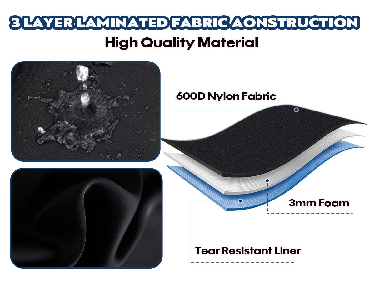 Hikeen Fully Padded Ski Bag, Waterproof Reinforced Travel Bag Fits Skis Up to 215CM