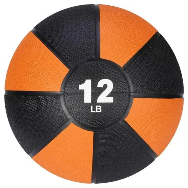 Segawe Portable 12lb Textured Rubber Medicine Ball - Minimal Bounce, Firm Hold, Ideal for Athletes’ Muscle Building, Resistance Workouts, Toss & Grip Training, 1 Count (Indoor/Outdoor Use)