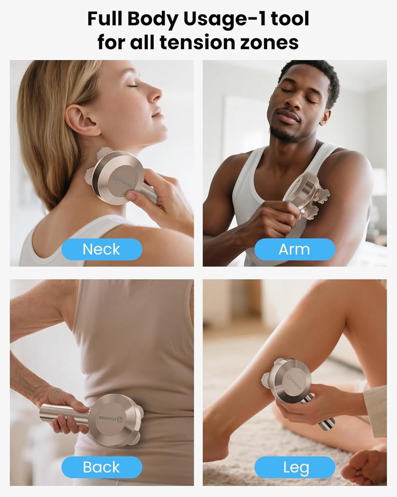 COMFIER Handheld Scalp Massager Hair Growth,Cordless Hair Head Massager with 3 Modes & 8 Silicone Claws,IPX7 Waterproof Body Massager for Stress Relax,Pet Massage,Head Scratcher,Gifts Men,Women(Gold)（Black）