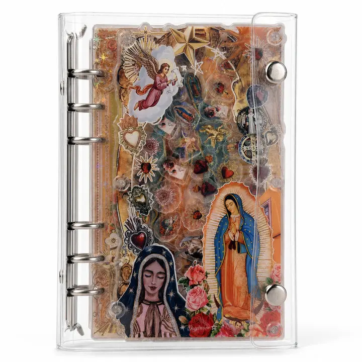 【Libretas Personalizadas】A6 Refillable Binder Notebook with Movable Shaker Details - Virgen de Guadalupe Office Stationery, Journaling Supplies, Planning Binder Notebooks, Meaningful Stationery Gift perfect holiday gift