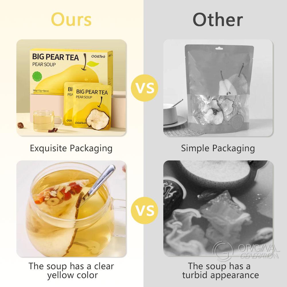 Cough-relieving Tea Big Pear Tea 3pcs Big Pear 152g(19g×8pack) Caffeine Free Individual Packaging With Goji Berry Red Dates Pear Lily Snow Fungus And Rock Sugar