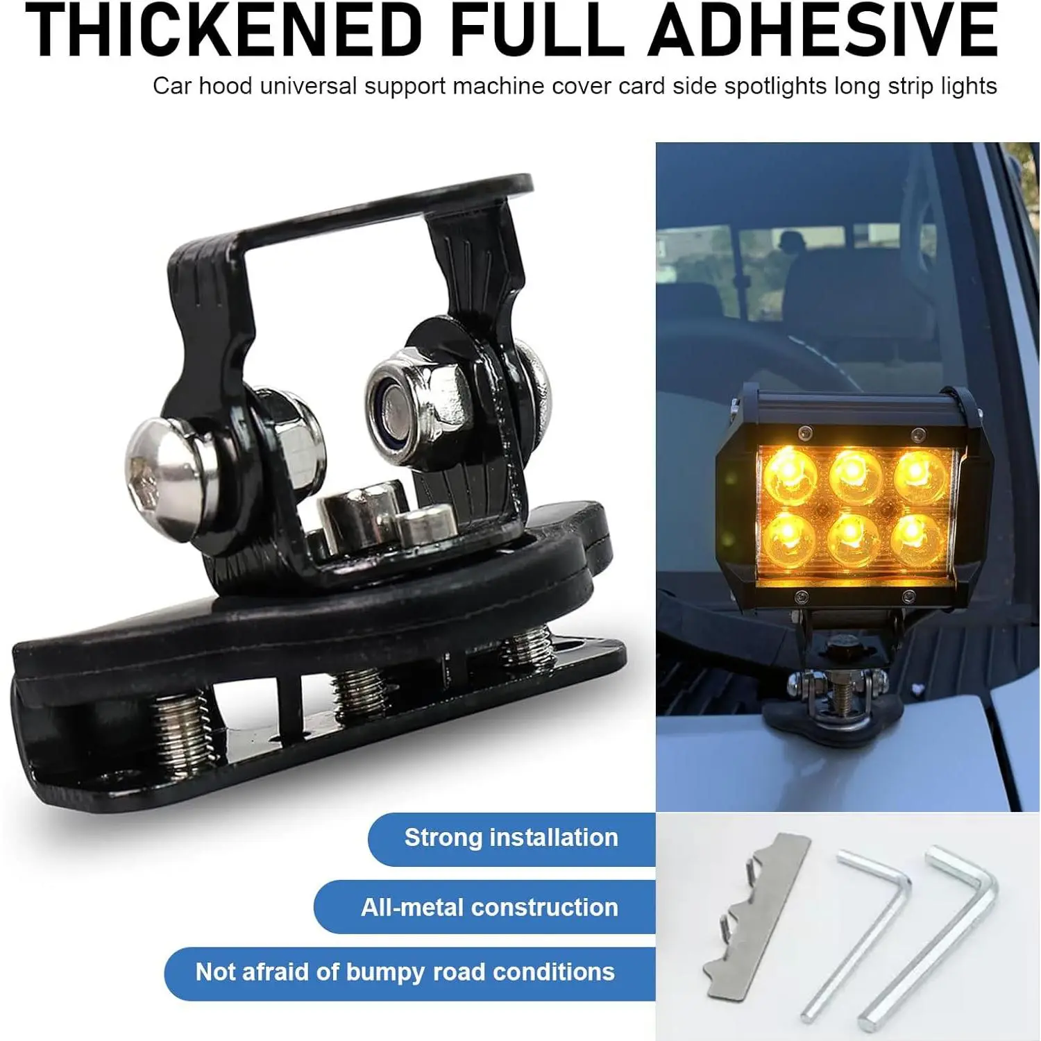🔥 2PCS LED Light Bar Universal Mounting Bracket Adjustable A-Pillar Hood LED Work Lights Mount Bracket Clamp Holder Without Drilling Durable Material Vehicle Compatibility Easy Installation Protective Design Stainless Steel Strength