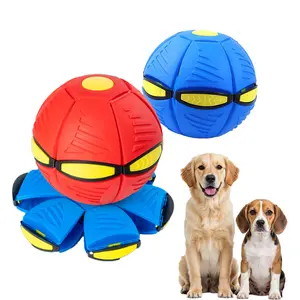 Portable Pet Toy Flying Saucer Balls, Creative Doggy Disc Ball, Flying Bounce Ball, Fit Outdoor Activity Play with Dog
