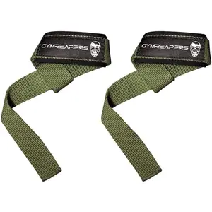 Lifting Wrist Straps for Weightlifting, Bodybuilding, Powerlifting, Strength Training, & Deadlifts - Padded Neoprene with 18 Inch Cotton GYMREAPERS