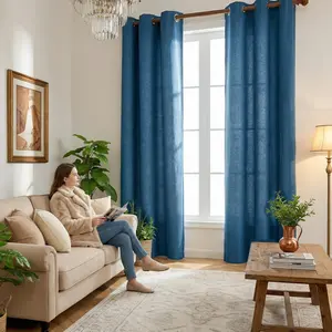 Curtain Club 2 Panels 34x95inch of fully opaque solid color circle-patterned curtains, 100% light-blocking, thick, wrinkle-free, and with a high-end feel.Blackout Privacy Grommet Curtains Set L69