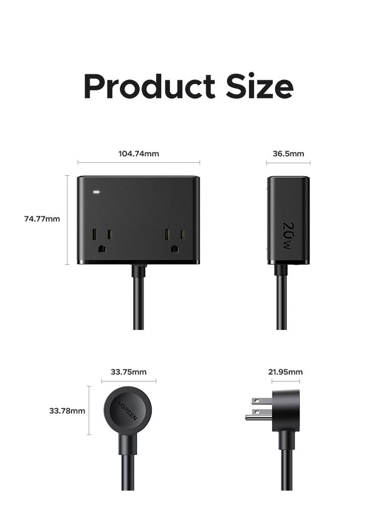 UGREEN GaN 20W 8-in-1 Smart Socket, with Type-C, USB-A Charging Port, 2500W Max Total Power, Solve All your Charging Needs of Life- TikTokShopBlackFriday ,TikTokShopHolidayHaul