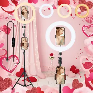 12" Selfie Ring Light With 63-81" Adjustable Tripod & Phone Holder - Dimmable For Live Streaming, Zoom Calls & Photography/March Madness/Spring Break - SuperBowl Creator Essential / International Women's Day