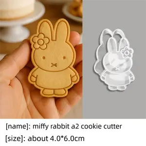 Miffy Biscuit Sugar Flip Mold Set Home Baking DIY Dessert Tool PLA Safe Material Children's Love Cute Cartoon 3D Rabbit Shape