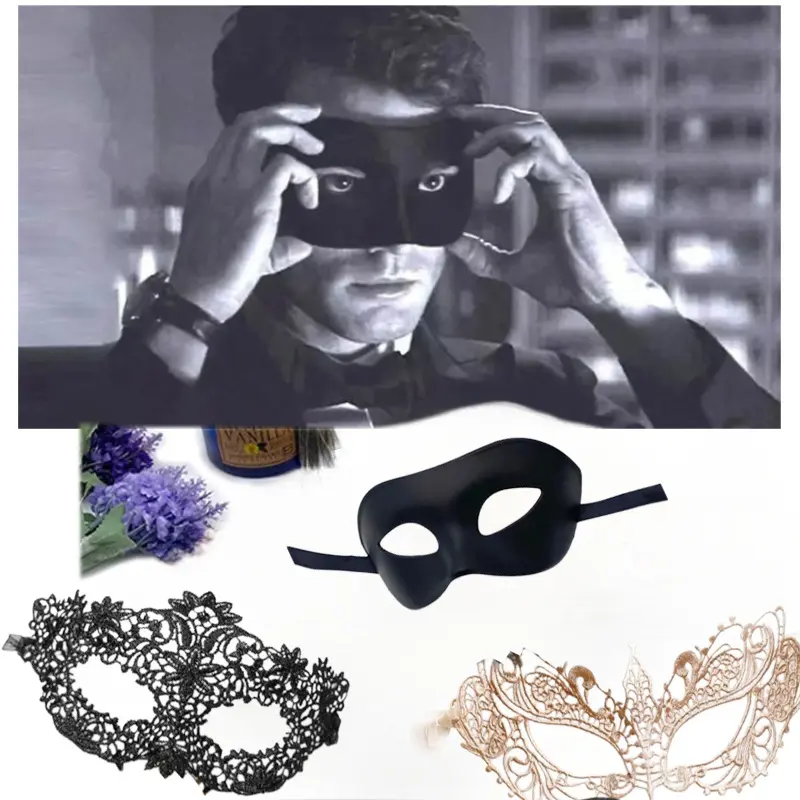 Luxury Venetian Soft Lace Eye Masquerade Dance Masks for Couples - 3pcs/Set Gold & Black, Breathable, Itch-Control, Chic Decorative Party Accessories Kit, One Size for Halloween Balls