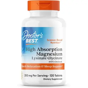 Doctors Best High Absorption Magnesium Lysinate Glycinate 120 Tablets EXP 2027+