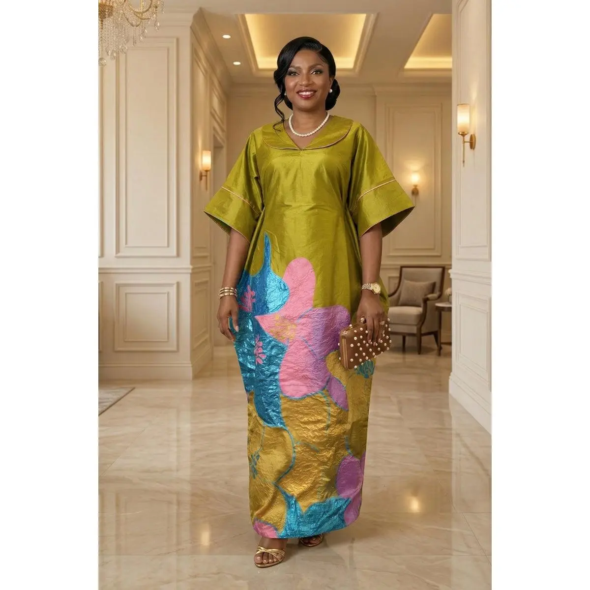 Orekelewa Luxe Boubou | Olive green