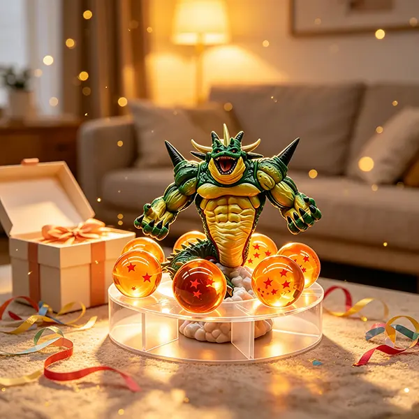 DBZ Giant Green Dragon Statue Home Decor, Includes 7 Crystal Balls & Base, Ideal Gift for Boyfriend/Child for Halloween, Christmas