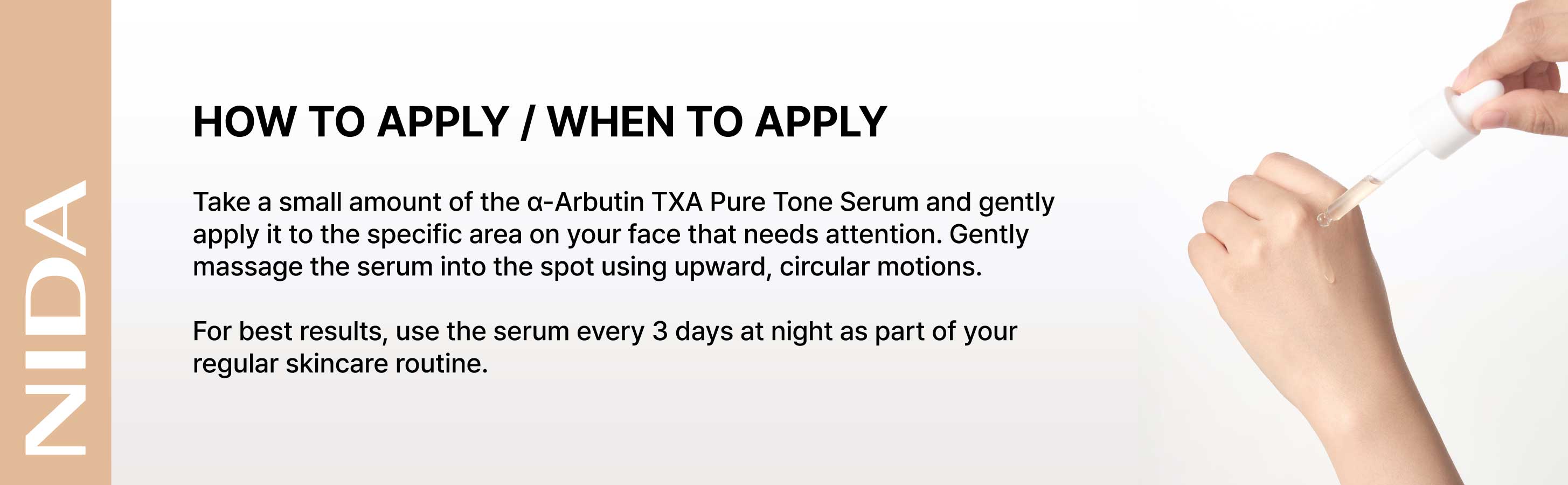 NIDA alpha-Arbutin TXA Pure Tone Serum Dark Spots Skin Tone Glow