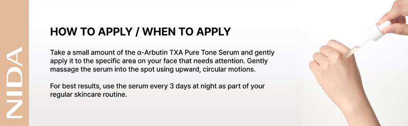 NIDA alpha-Arbutin TXA Pure Tone Serum Dark Spots Skin Tone Glow