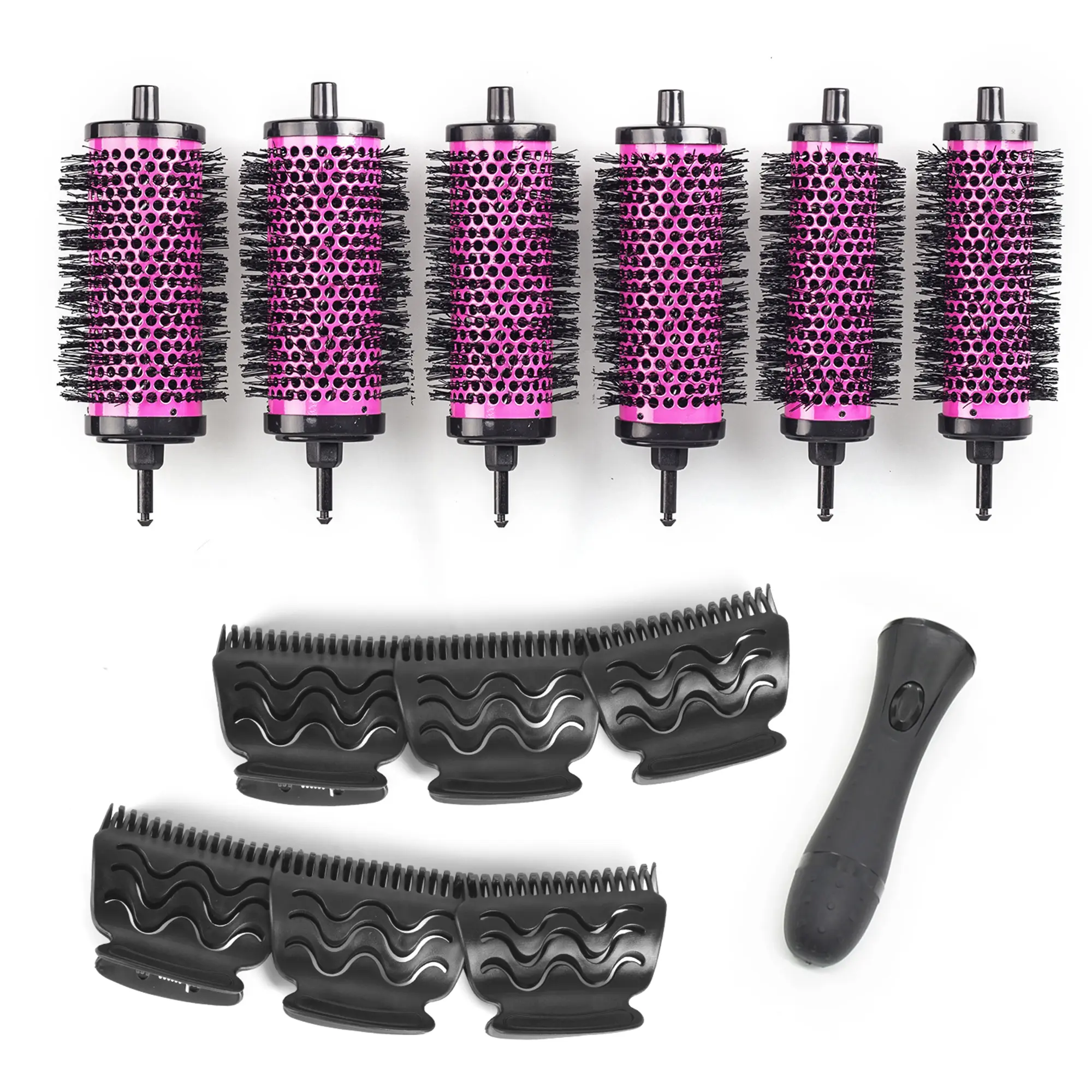 Round Hair Brush Set with Detachable Barrels Styling Tool,Round Hair Brush for Blow Drying with 6 Barrels 1 Handle 6 Clips,3 Different Hair Rollers Lightweight Gift