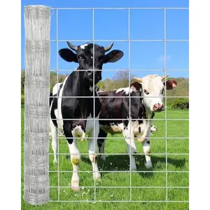 Livestock Fence 4Ft x 328Ft,Farm/Goat Fence,Heavy Zinc Coating Cattle Fencing Deer Fencing, for for Yard Garden and Field Mountain Forest, Farm Animal Protection