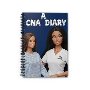 CNA Diary Spiral Notebook | Nurse Doll Illustration
