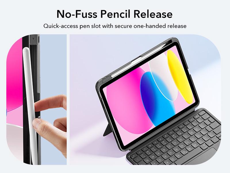 ESR Flex Keyboard Case for iPad A16/10th Gen, Ultra-Light Magnetic Detachable Keyboard for iPad 10.9" with Writing/Viewing Modes, Larger Precision Trackpad Adjustable Stand