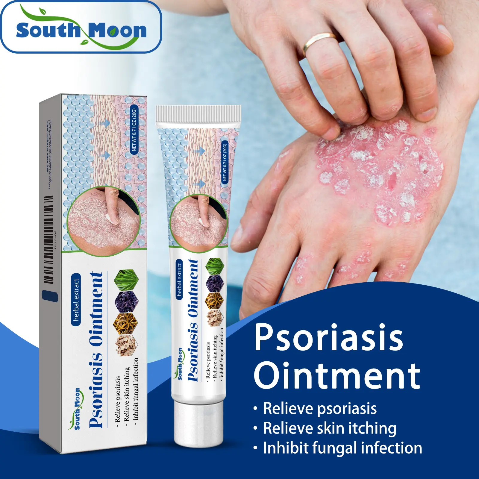Psoriasis Ointment | Herbal Skin Relief Cream for Itchy, Dry & Inflamed Areas | Anti-Fungal & Soothing Formula with Natural Plant Extracts | Fast-Acting Repair for Sensitive Skin, Scalp & Body