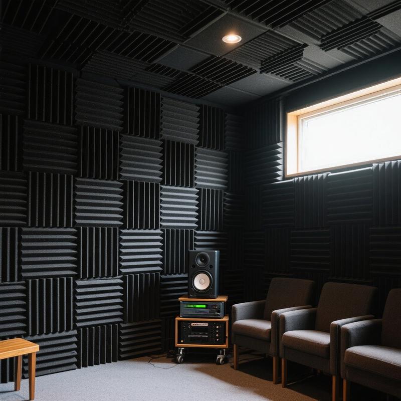 12/24/48PCS Black/White Acoustic Foam Panel Wedge Studio Soundproofing Wall Tiles, Sound Absorbing Panels For Ceiling Reading Room Meeting Room Study Library Club Cinema Music 12"X12"X1"