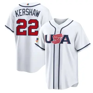 Men’s USA Baseball Kershaw #22 White 2026 World Baseball Classic Home Jersey