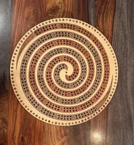 Double Spiral Cribbage Board