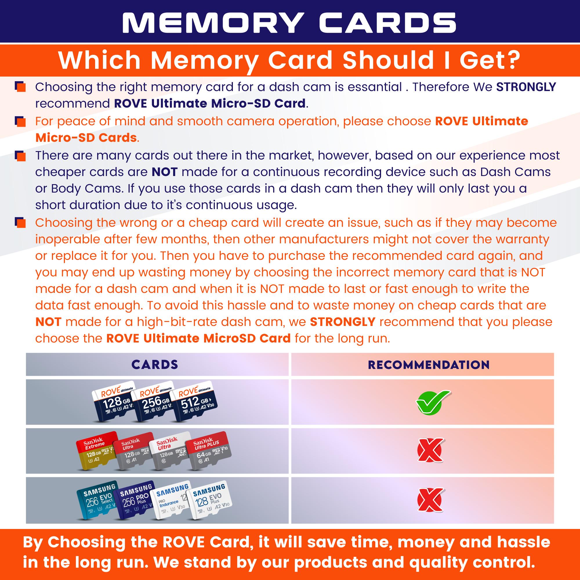 ROVE Ultimate 256GB Micro SD Card with USB 3.2 Gen-1 Type-C Card Reader For Dash Cams, DSLR Cameras, Action Cams, Drones, Gaming Consoles, Laptop & Smartphones