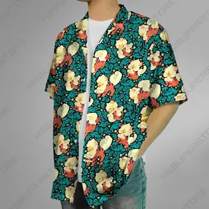 Arcanine-Inspired PKM Hawaiian Shirt | Cool Summer Anime Vibes for Men & Fans