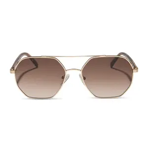 JOJO FLETCHER - JOELLE + GOLD + HORN TORTOISE + BROWN GRADIENT SUNGLASSES