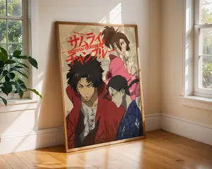 Samurai Champloo Anime Poster Minimalist Manga Art Print( Unframed - Print Only )