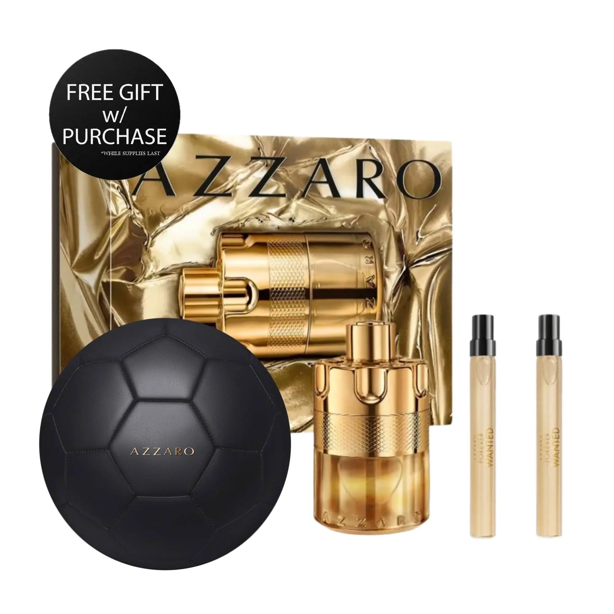 Azzaro Forever Wanted Elixir Gift Set – 3.4 oz Eau de Parfum + 2 Travel Sprays (Luxury Men's Fragrance Set)