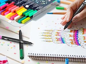 Ohuhu Maui 100-Color Brush Pens Dual Brush Fine Tip Drawing Pens Water-Based Coloring Markers for Calligraphy Bullet Journal with Carrying Case -Maui