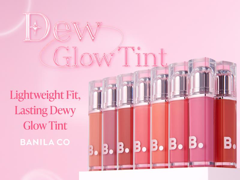 B. by BANILA Dew Glow Lip Tint - High-Shine Glossy Finish for Juicy Lips with Comfortable Wear & Hydration - Korean Makeup Lip Gloss