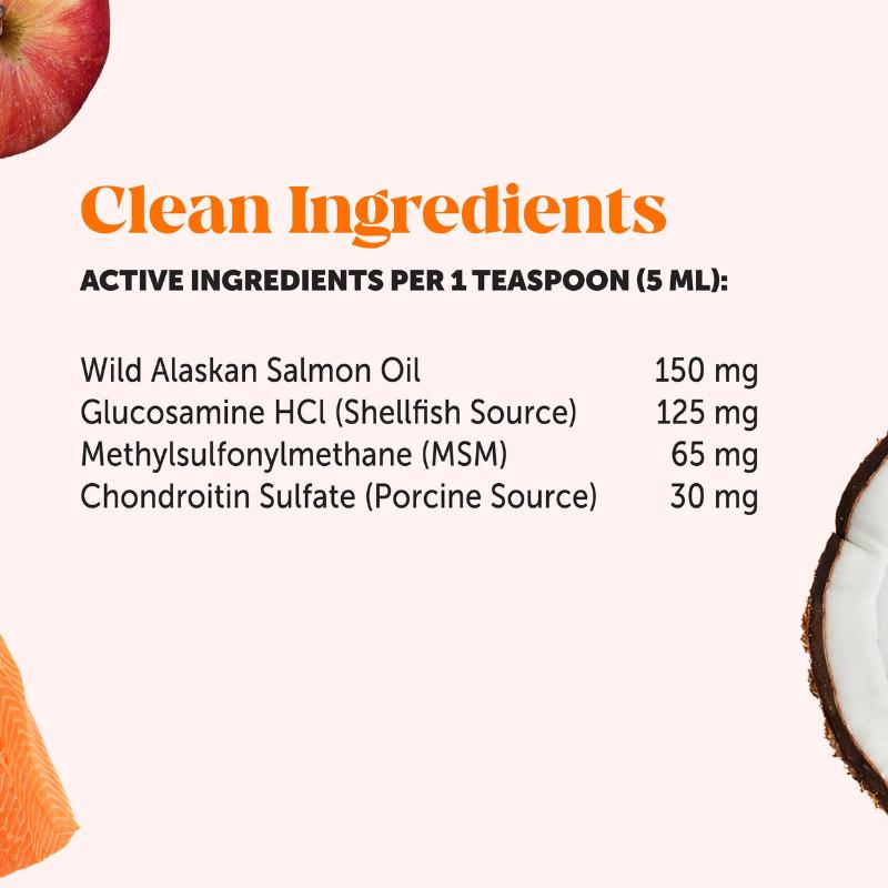 Pet Honesty Hip and Joint Liquid Supplement with Glucosamine, Chondroitin and Wild Alaskan Salmon Oil, Mobility Support for Dogs - Turkey 12oz