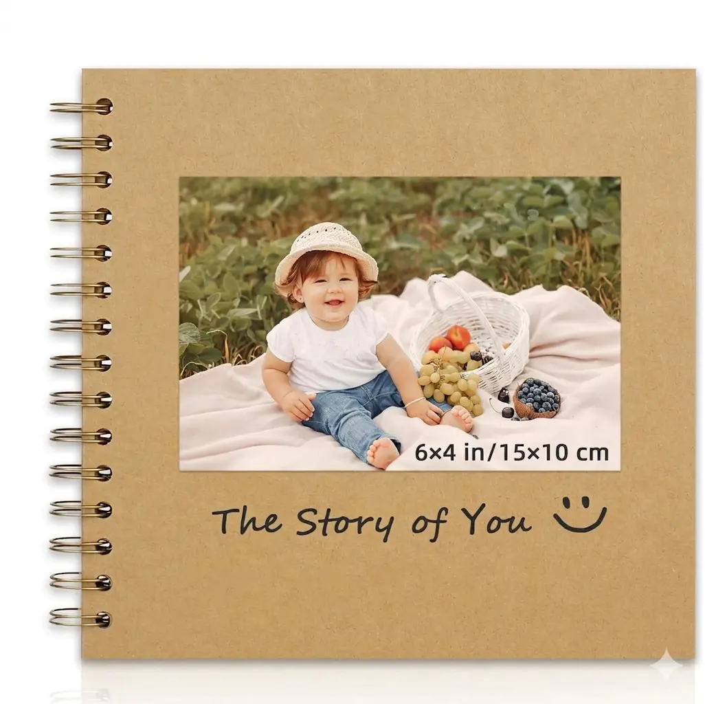 Hardcover Spiral Scrapbook Album - 8x8 in & 10x10 in Sizes, 40 Lay-Flat Paper Pages, Journaling Scrapbooking Supplies, Nostalgic Photo Memory Keeper, Meaningful Custom Gift for Couples (Anniversary)