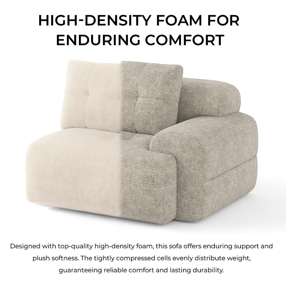 [Summervibes - 3 PKGS] 145'' U-Shaped Modular Sectional Boneless Sofa Couch Full-Foam Structure Compression Packaging Woven Texture Upholstery Oversized Modern Living Room Couch for 4+ Years of Comfort, Gifts for the Whole Family: Husband&Wife, Mom & Dad