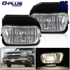 Fit For Chevy Silverado 2003-2007 Clear Lens Fog Light Lamp Bulb Black Housing