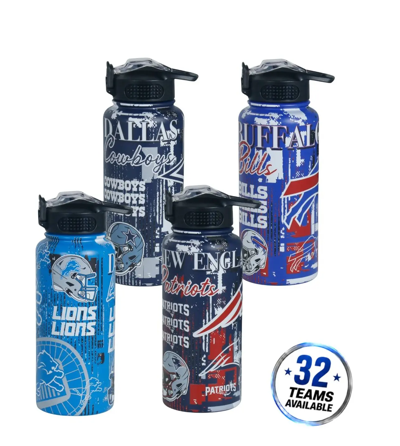 NFL Homefield Mashup 32oz ProPress Stainless Steel Water Bottle, Stainless Steel Drinkware