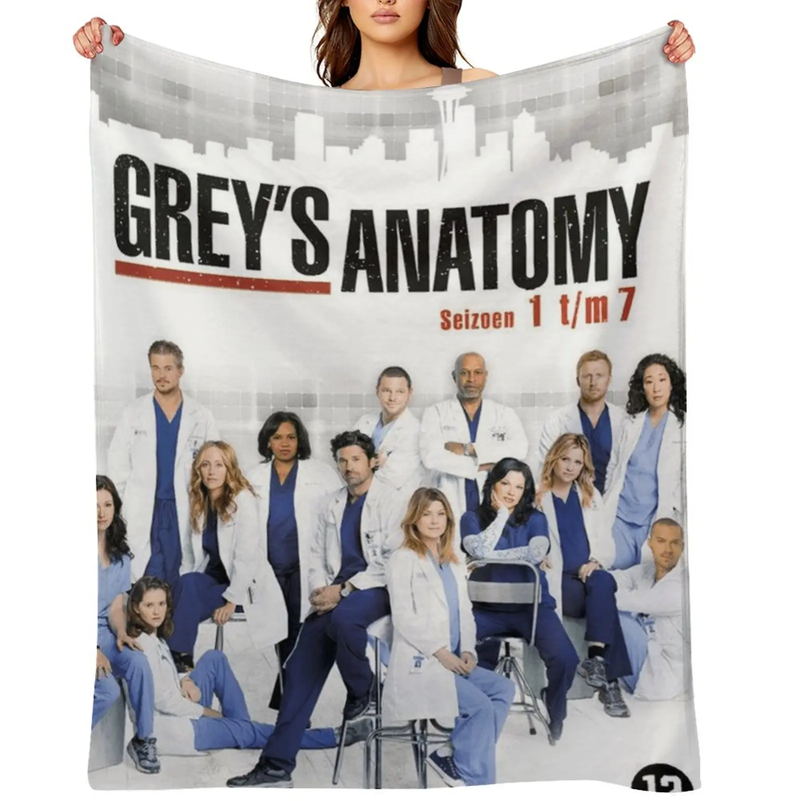 Greys Anatomy Soft Cozy Lightweight Flannel Blanket - Wrinkle-Resistant, Soft Fluffy Warm Napping Throw for Home, Gifting | D910-506, Multifunctional Blanket