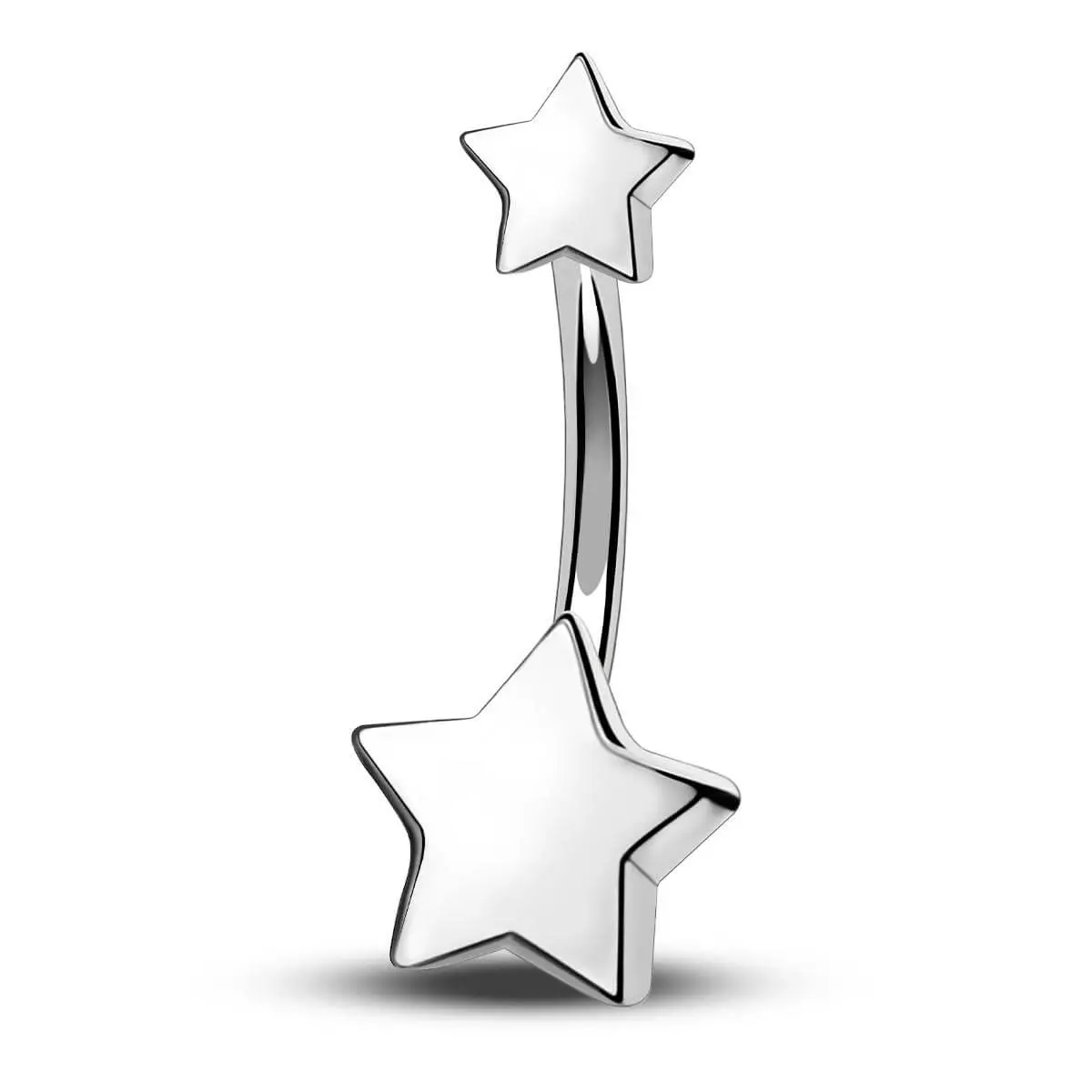 Oufer 14G Titanium Star Top Internally Threaded Belly Button Rings
