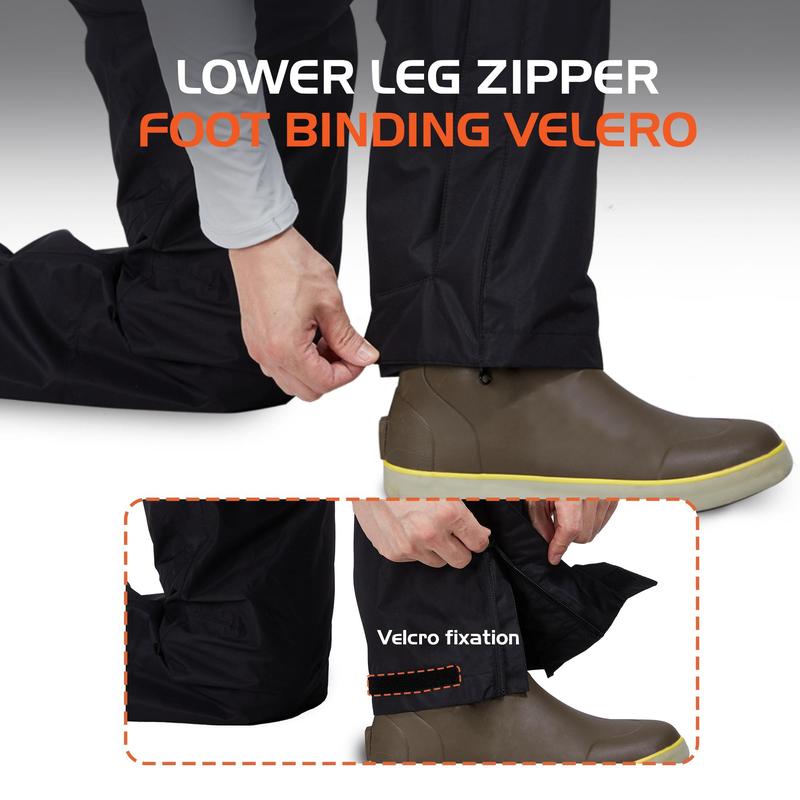 RODEEL 724 Premium Waterproof Bib Overalls Men Tactical Rainwear with Adjustable Suspenders and Multiple Pockets Relaxed Rain Pants Workwear for Outdoor Fishing Boating Car Washing Construction Landscaping Gardening Menswear, Holiday Gift