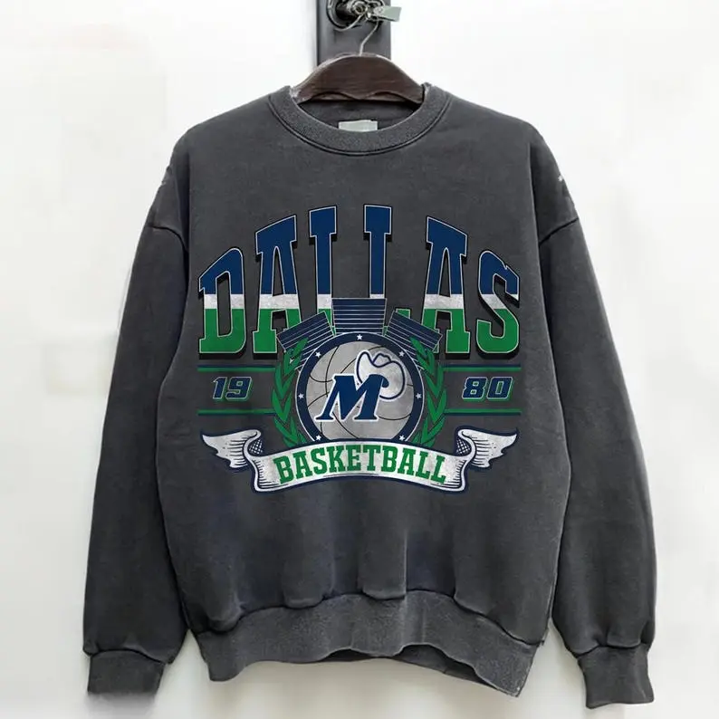 Dallas Basketball Vintage 90s Sweatshirt, Mavericks Retro Crewneck, Mavericks Basketball Team Gift Shirt, Basketball 90s Tee 14225TK6