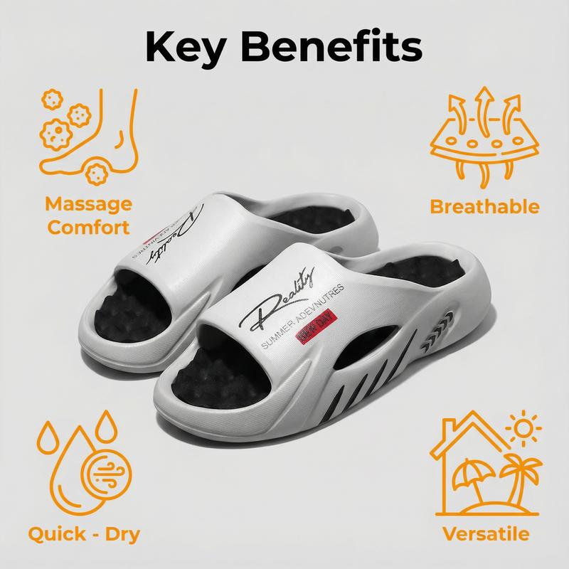 Reality Men's Orthotic Recovery Slides - Arch Support Sport Sandals for Soccer Season - Pain Relief Non-Slip Indoor Outdoor Slippers