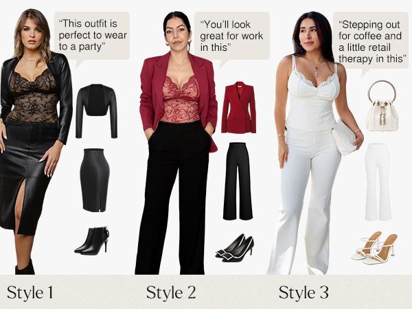 Popilush Elegant Sexy Lace Top Chic Womenswear Deep U Neck Tank Top Adjustable Straps for Women Overall Sleeveless Customized Basic Chic Comfortable Minimalist Elegant Lady Womenswear