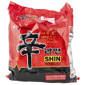 Nongshim Shin Noodles, Gourmet Spicy, 4 Bags, 4.23 oz (120 g) Each