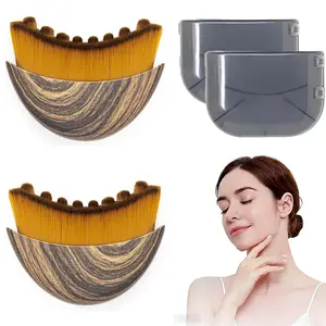 2PCS Lymphatic Contour Face Brushes Ergonomically Designed Dry Brushing Massager for Jawline & Chin Sculpting, Daily Beauty Skincare Tool Facial