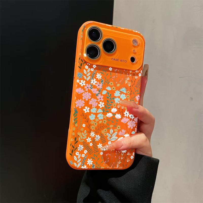Fresh Floral Print Phone Case for iPhone 17 Pro Max 17Air 17 16E 16 15 14 13 12, Ultra Skin-Friendly TPU, All-Inclusive Glass Lens Protection, Aesthetic Flower Pattern Gift, Dopamine Ins Style Summer Cover, Shockproof Slim Case, Lens Window Design