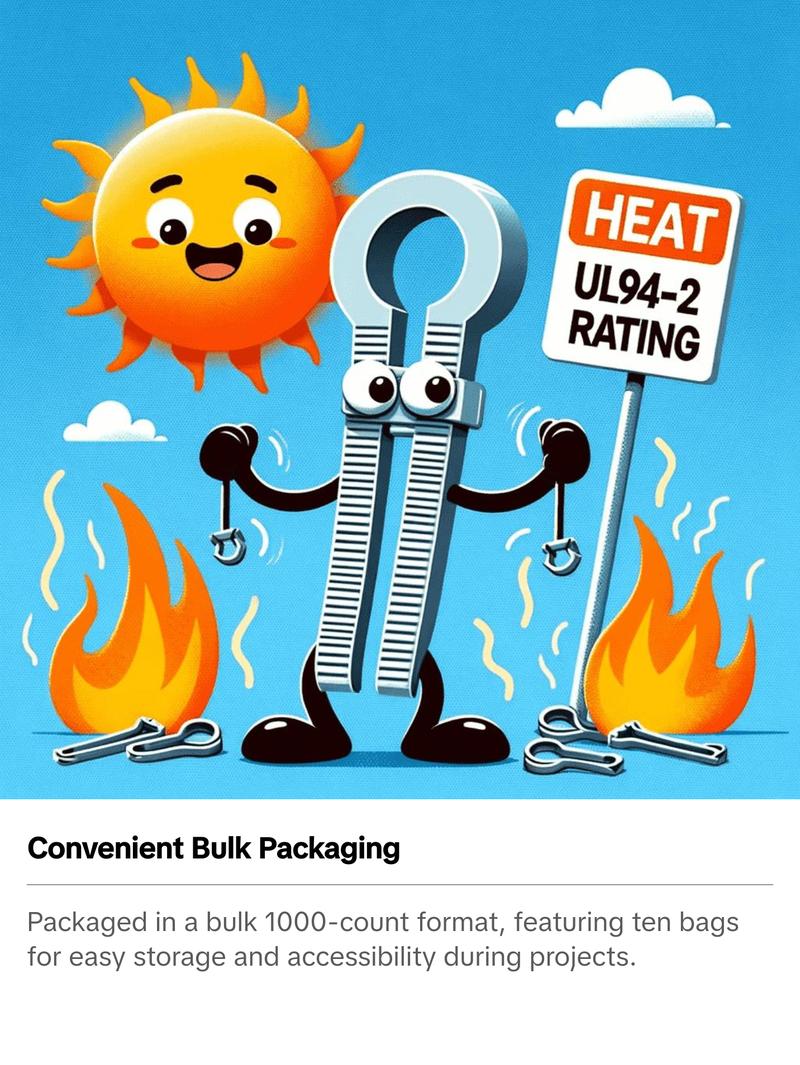 8-Inch Black Heavy Duty Zip Ties (1000-Pack) | 50lb Tensile Strength | UV Resistant Nylon 8-Inch Black Heavy Duty Zip Ties (1000-Pack) | 50lb Tensile Strength | UV Resistant Nylon