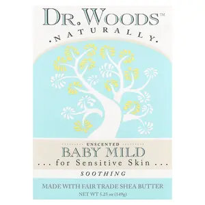 Dr. Woods Baby Mild Bar Soap, Sensitive Skin, Unscented, 5.25 oz (149 g)
