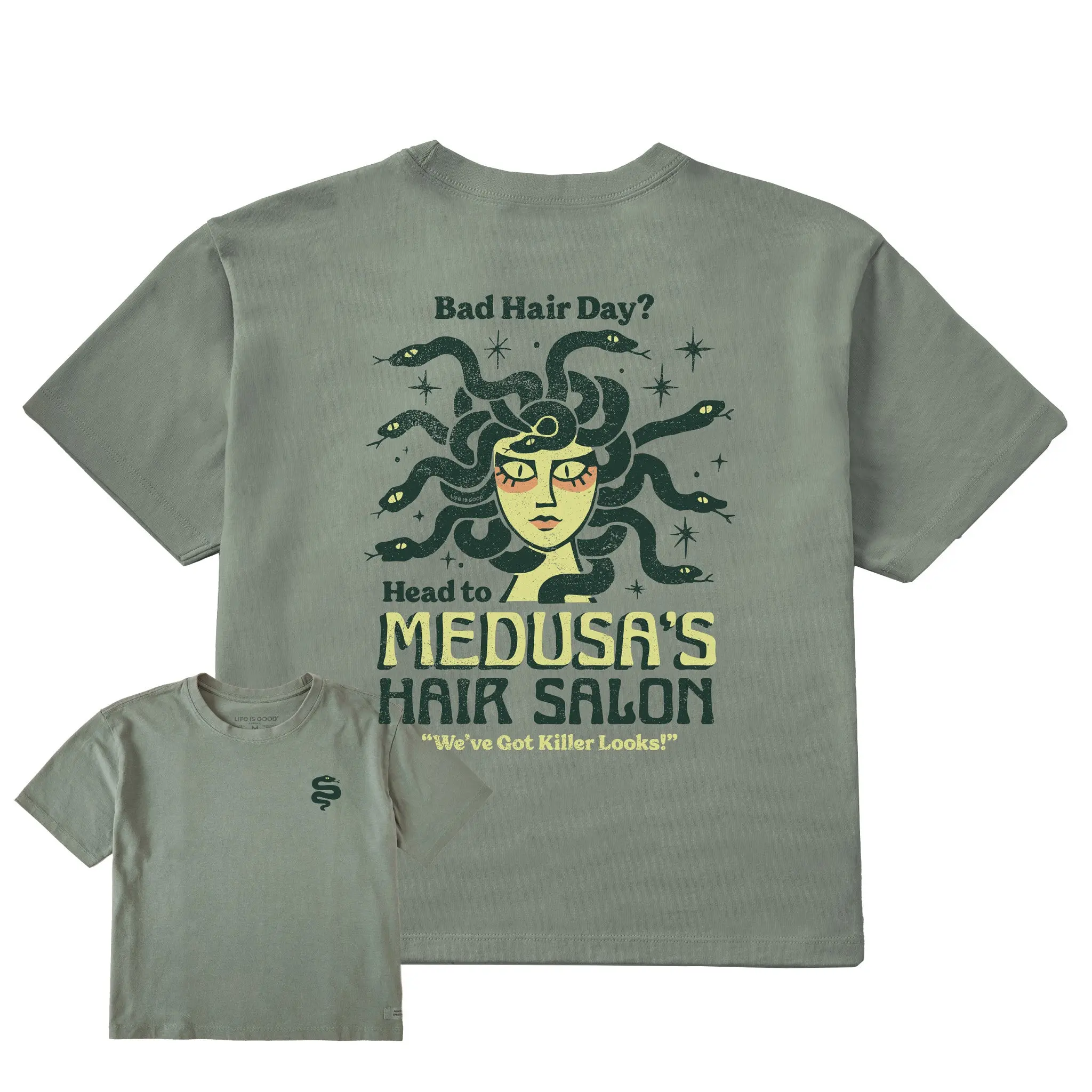 Women's Medusa's Hair Salon Short Sleeve Crusher Boxy Tee